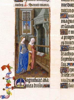 An image of the Visitation from the Duke of Berry's Book of Hours